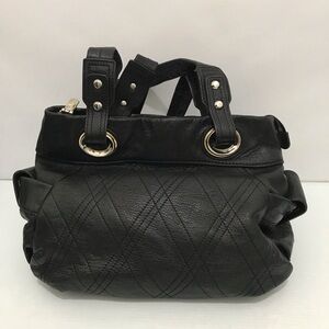 B.Makowsky Black Quilted Leather Satchel Handbag